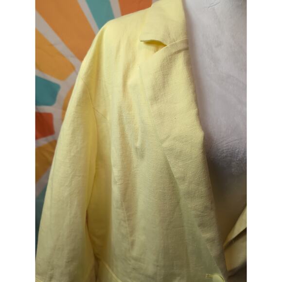 Idealsanxun Women's Yellow Linen Blend Blazer 2XL(87) - Picture 3 of 8
